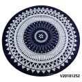 Classic non-slip  round shape flannel fleece floor mat for living room